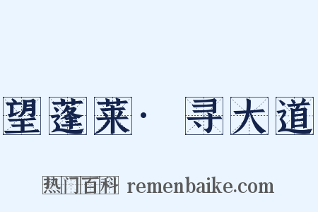 望蓬莱·寻大道是什么意思的图片